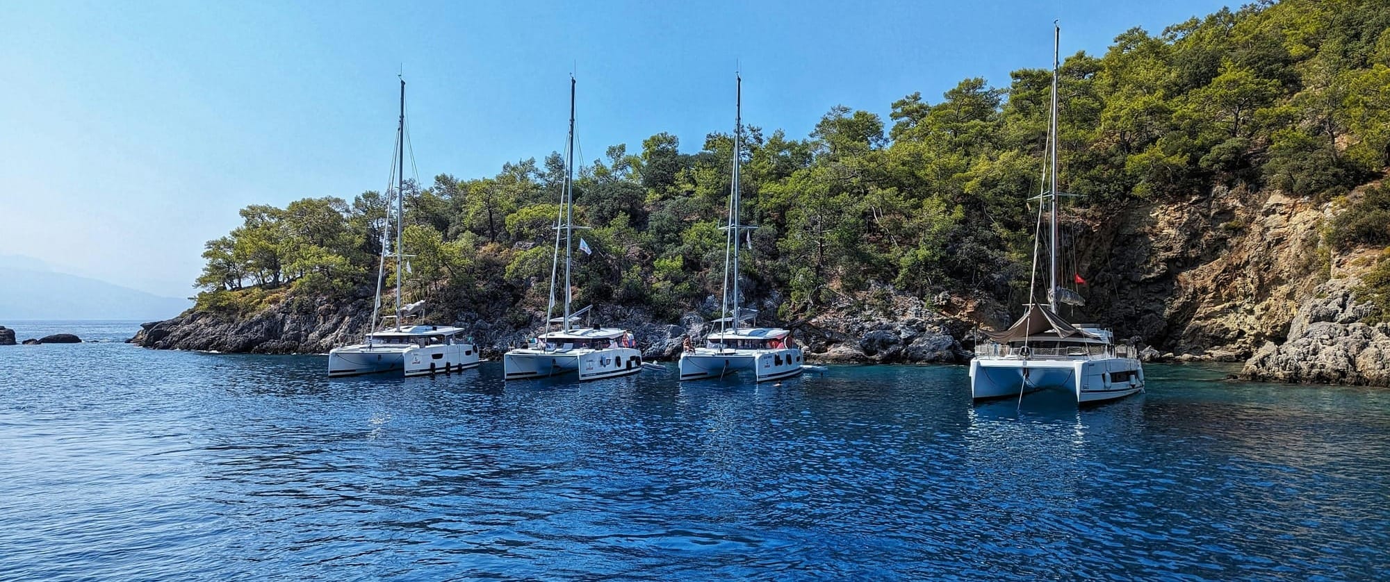 Sailing Catamarans in the Scenic Lagoon - Muğla, Türkiye