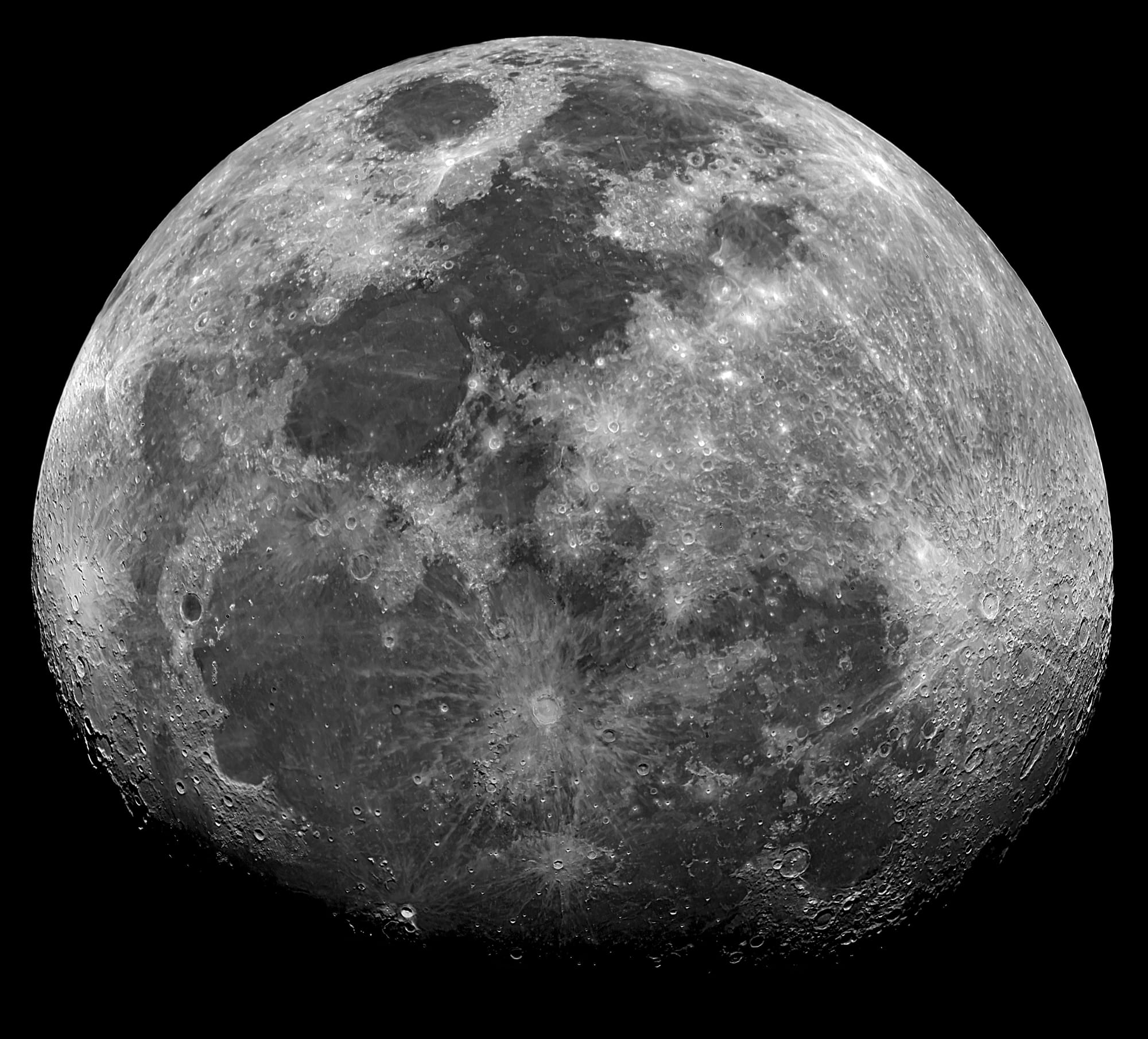 Full Moon in Dark Night Sky