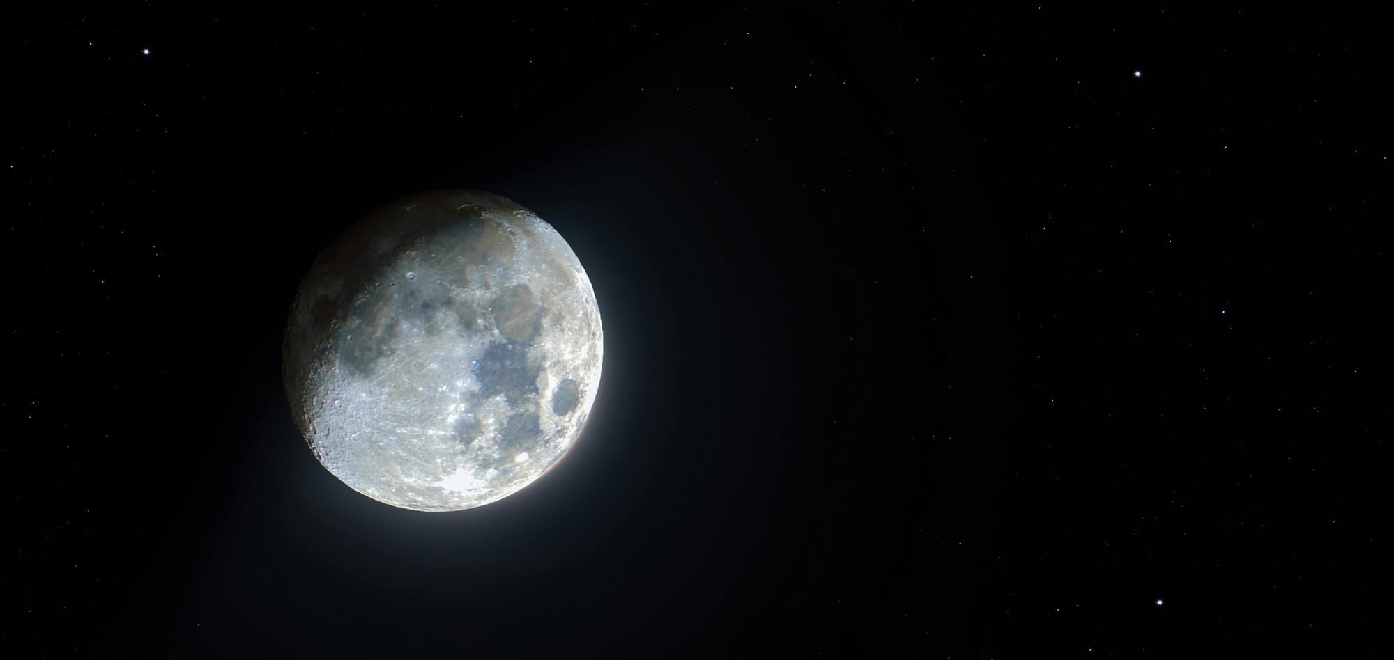 Stars and Moon in Space