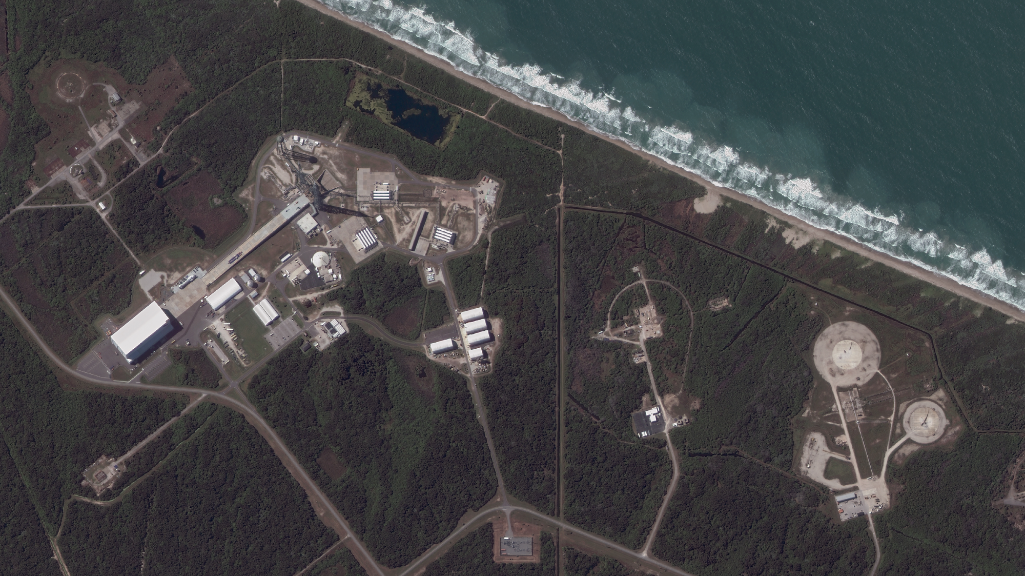 A satellite view of Launch Complex 36