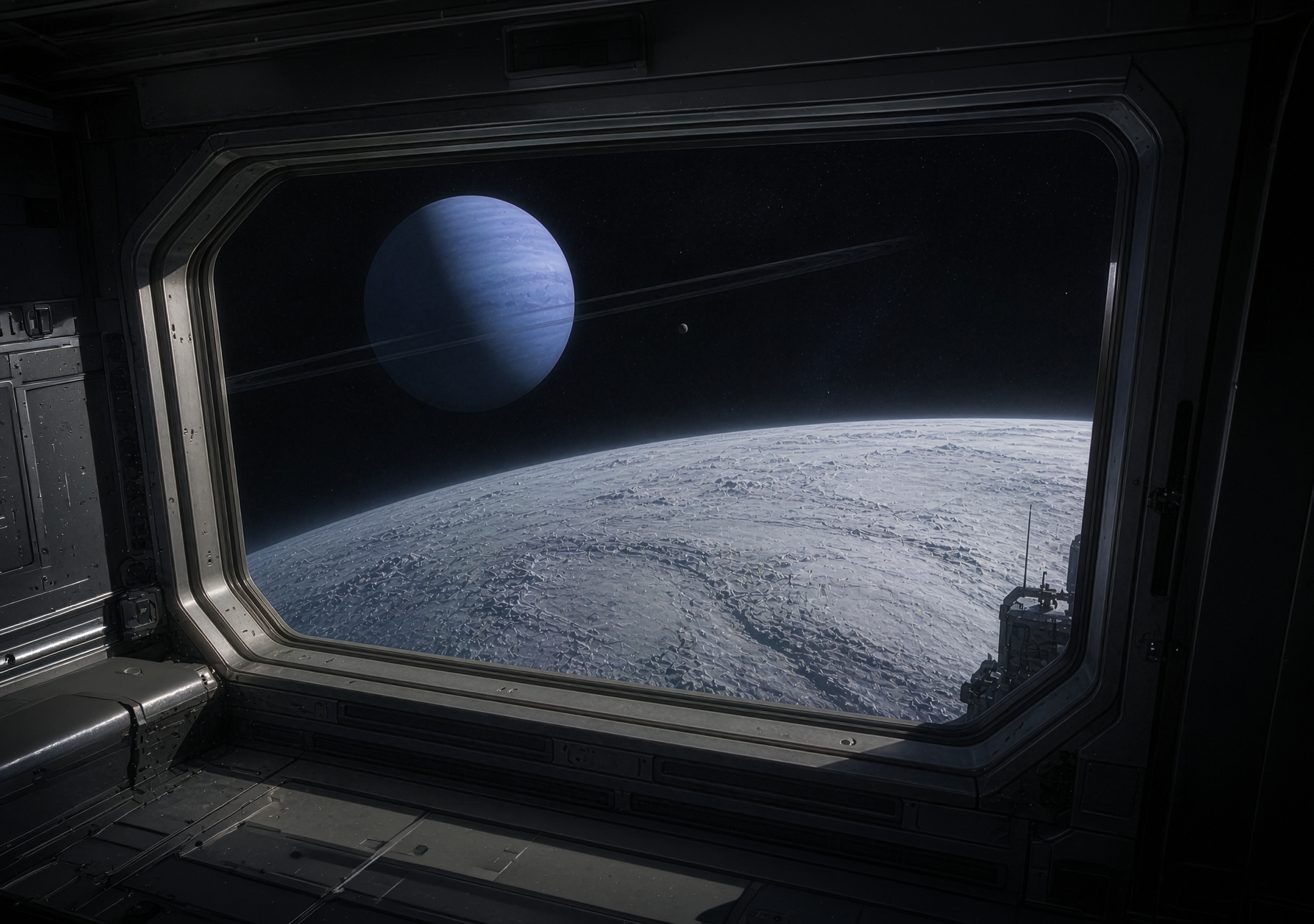 Concept Art - Triton as Seen from Spaceship Window