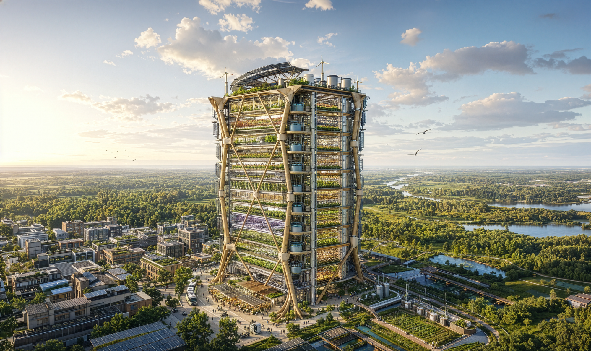 Conceptual Render of a smaller Agricultural Skyscraper