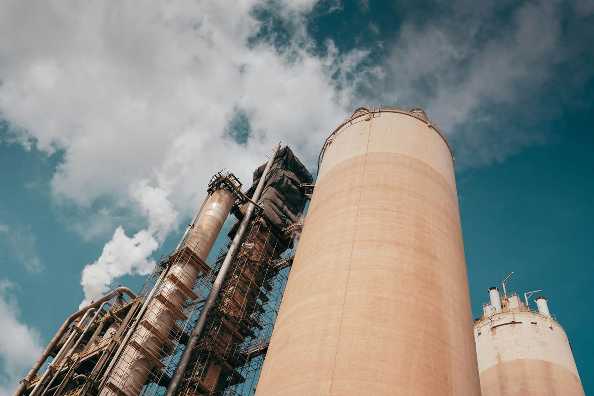 Chemical Supply Depot with Sky Above.
