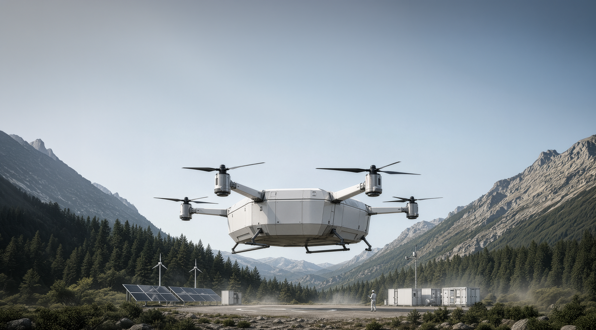 eVTOL Autonomous Cargo Delivery Vehicle - Concept Art