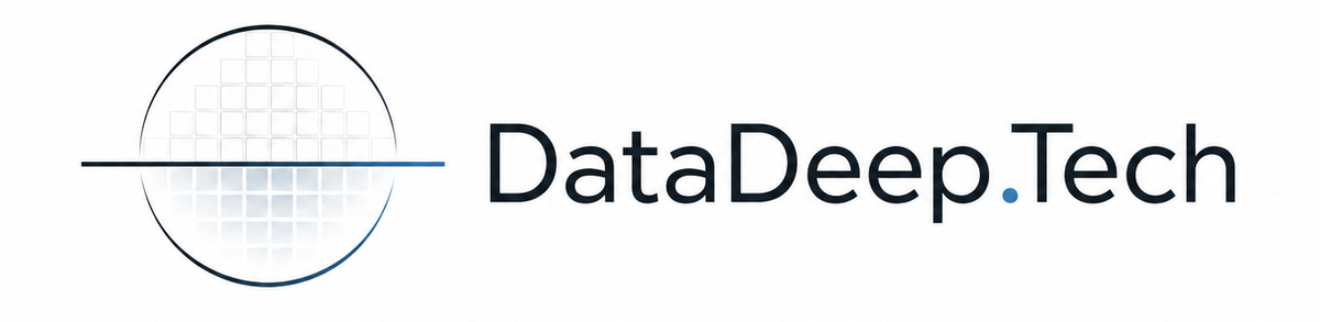 A silicon wafer within the DataDeep Logo