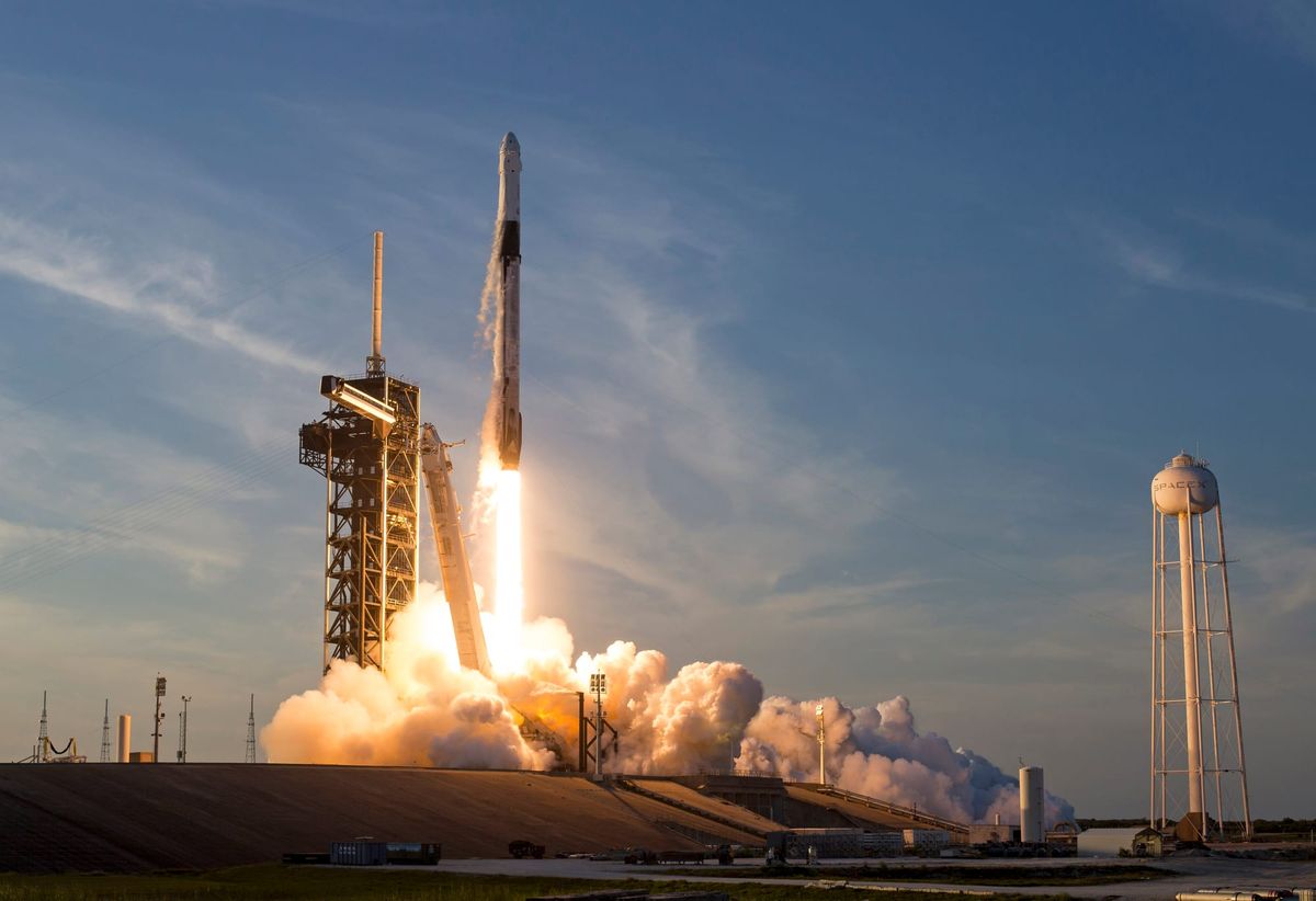 Falcon 9 rocket carrying the Dragon spacecraft, March 14, 2025