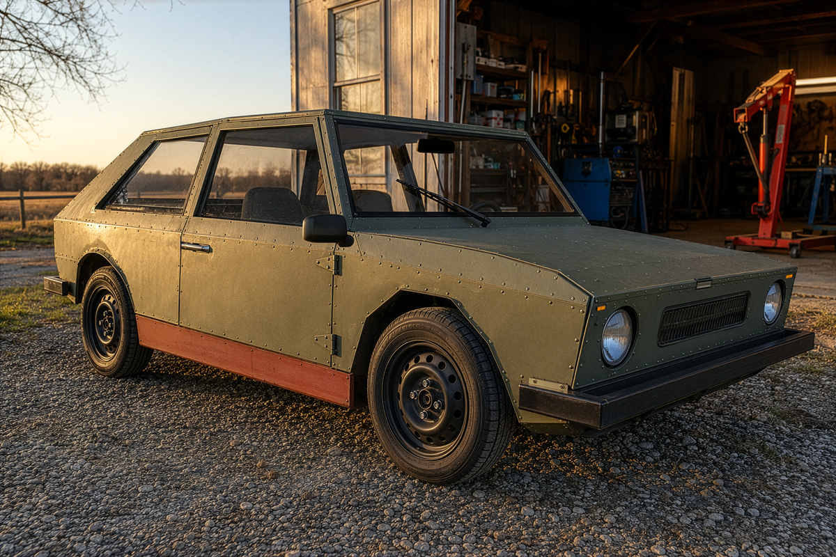 Artist Rendition of the Free Open-Source Compact Car - Illustrative Purposes Only.