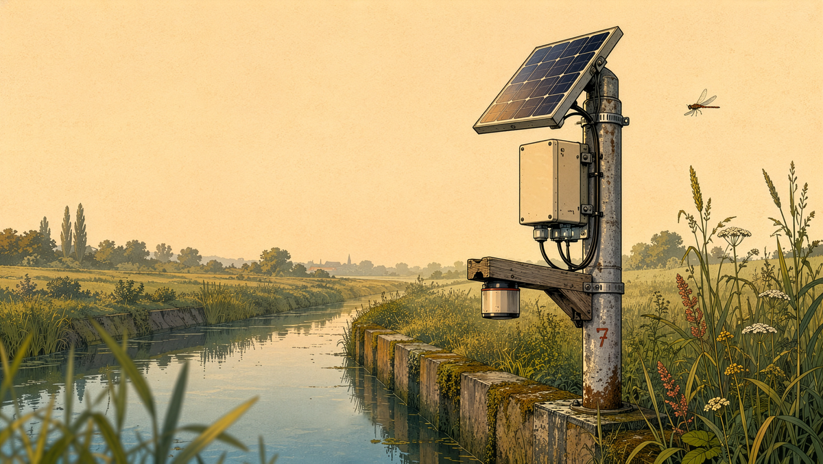 Conceptual Artist Rendition of an IoT Ultrasonic Flood-Detector