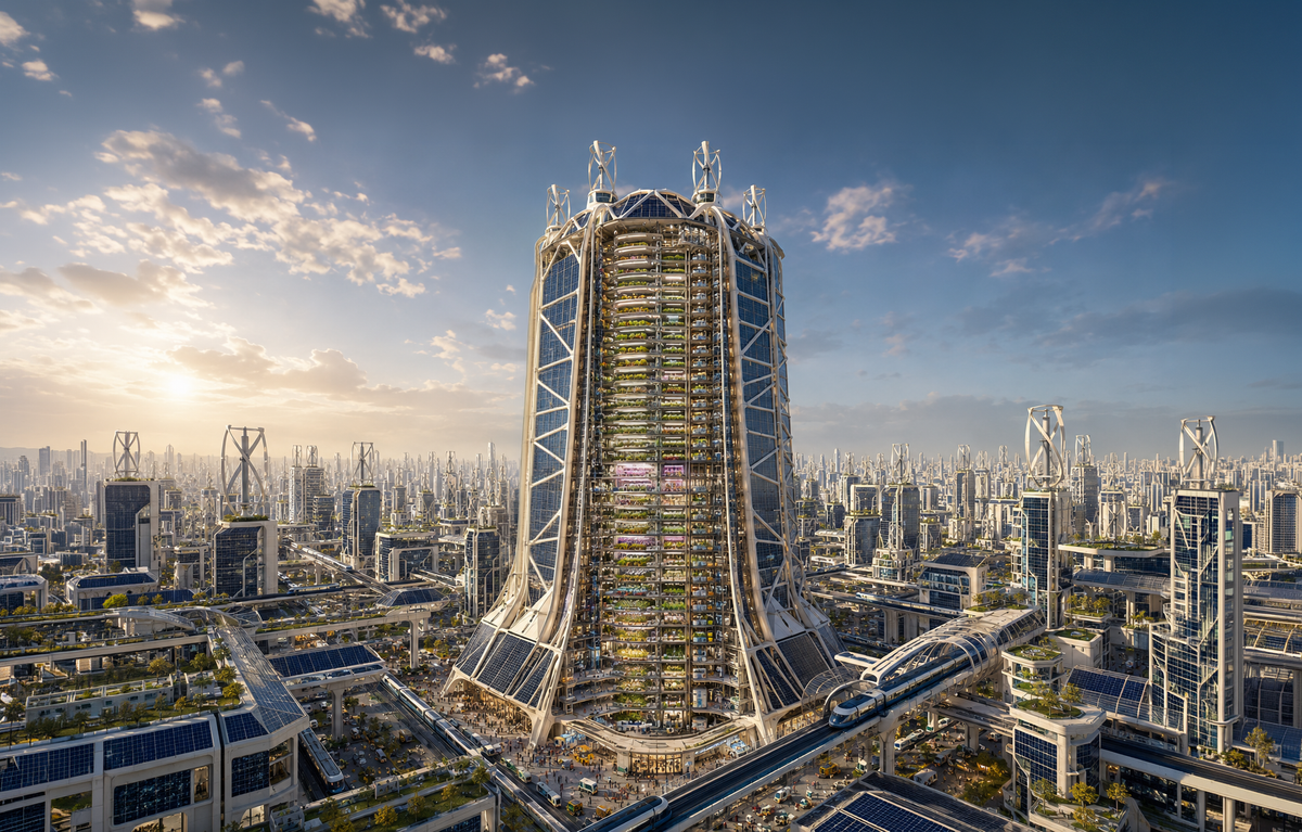 Conceptual Render of an Agricultural Skyscraper
