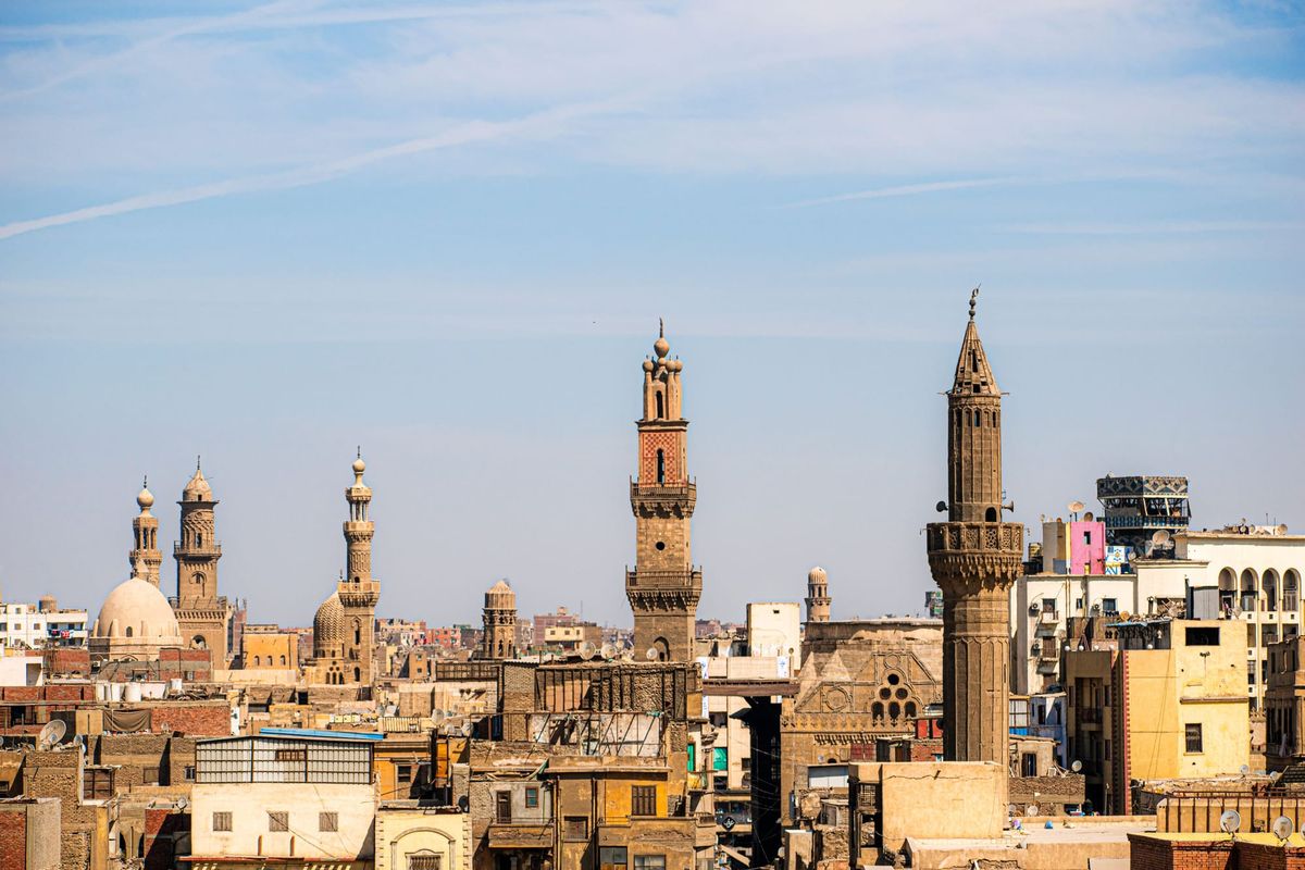 Cairo's skyline featuring historic mosques and minarets