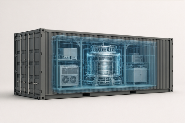 Concept of micro fusion reactor inside a 40ft shipping container