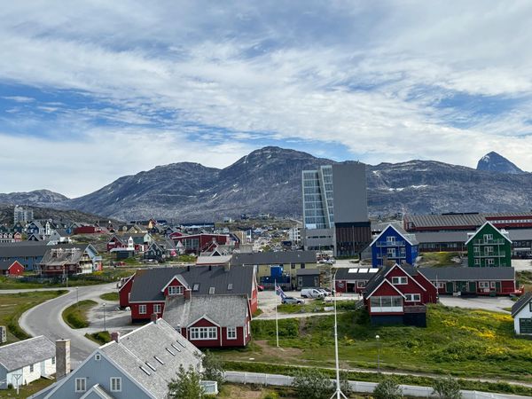 Scenic View of Nuuk, Greenland's Colorful Buildings