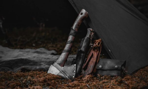A hatchet and survival tools.