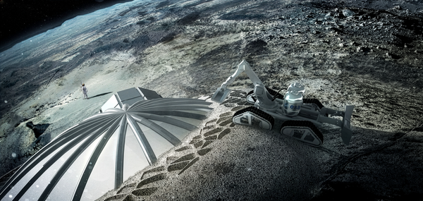 Artist Rendition of Lunar Helium Extraction - Photo by ESA - Public Domain