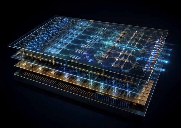 Artist Rendition of Photonic Integrated Circuit