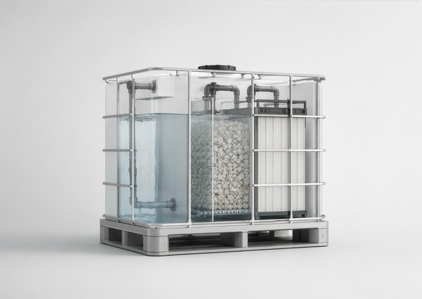 Artist Concept of The IBC Tote Wastewater Treatment Device