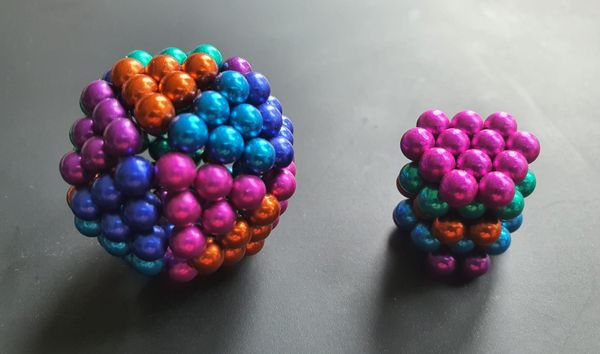 Two objects made of neodymium magnets