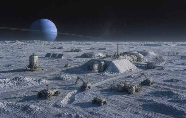 Concept Art of a Triton Space Outpost