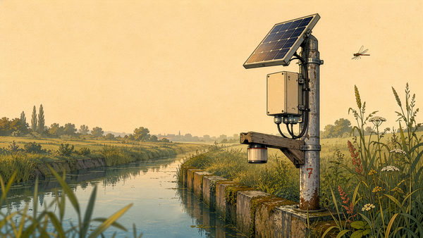 Conceptual Artist Rendition of an IoT Ultrasonic Flood-Detector