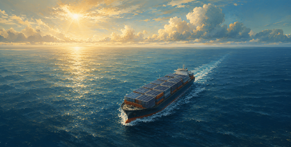 Conceptual Artist Rendition of Solar Integrated Shipping Containers