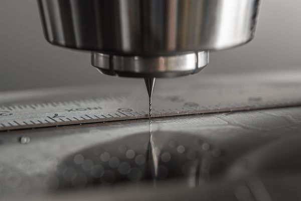 CNC milling machine working on metal