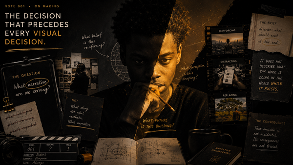 NOTE  001·  On Making // The Decision That Precedes Every Visual Decision