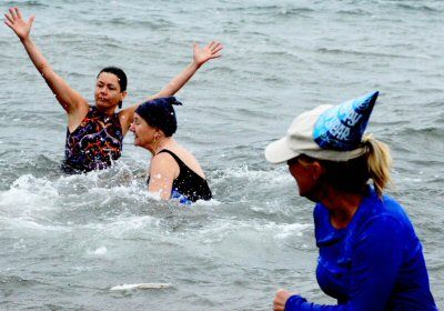 TAKING A NEW YEAR'S DIP