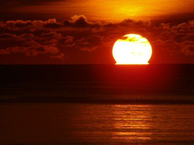 THE SUNRISE ON CAMPOBELLO at Head Harbour on Monday, October 24, was eye-catching. Observers have sometimes reported seeing a "green flash" as the sun creeps up over the horizon. (Chessie Cr