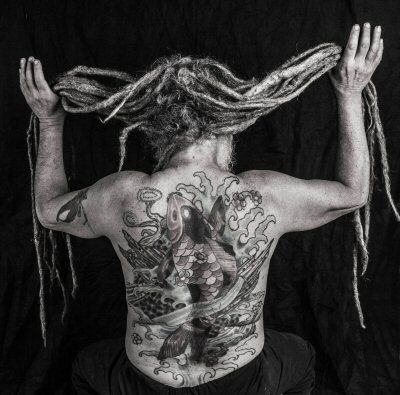 THE TATTOO PHOTO SHOOT at Rose Garden Cafe and Design in Eastport was a hit. Robin Farrin now has a good selection of photos to be voted on for her September exhibition at the Rose Garden. T