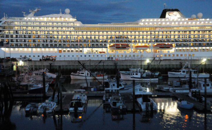 THE CRUISE SHIP VIKING STAR is shown on the evening of October 19, tied up at the Eastport breakwater. It is one of 13 midsize cruise ships visiting the island city during October and Novemb