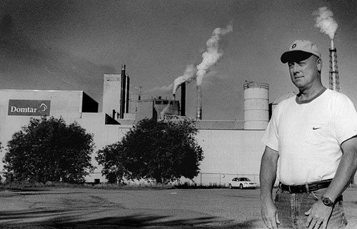 ONE OF 150 LAID-OFF EMPLOYEES, when Domtar shut down its paper mill in Baileyville, is Larry Severance of Calais. (Edward French photo) ONE OF 150 LAID-OFF EMPLOYEES, when Domtar shut down i