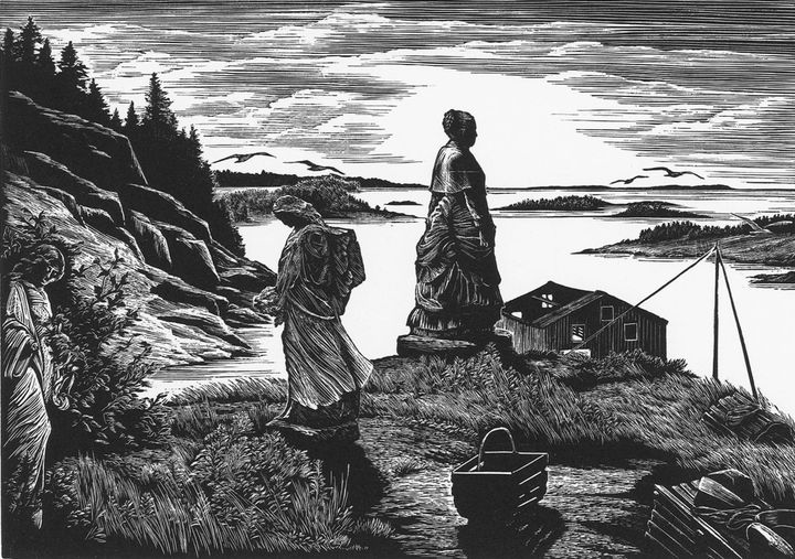 REMEMBERING that which has been lost are these women depicted in a wood engraving titled 'Abandoned Quarry' that was made in 1956 by Pauline Inman. It is one of 27 of her engravings in the c