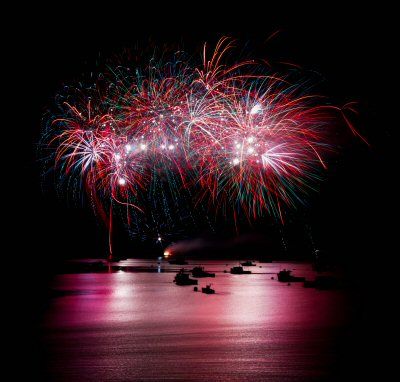 HAPPY 200TH BIRTHDAY, LUBEC! Viewed from Campobello are the July 8 fireworks celebrating Lubec's bicentennial. Oohs and aahs from adults and children filled the air as they exploded over the