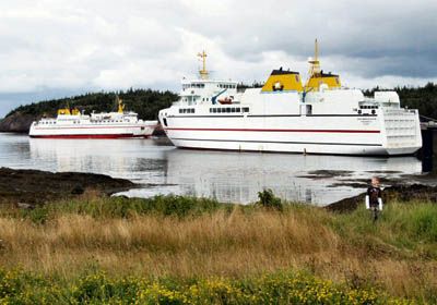 IT"S A MATTER OF PERSPECTIVE, but the new Grand Manan Adventure is 30% larger than the Grand Manan V. The ferry, which can carry 82 vehicles, made its maiden run on August 11. (Sheila Tate p