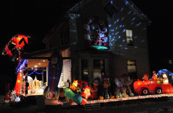 OVERFLOWING with colorful holiday characters is this home on Germain Street in Calais. (Edward French photo)