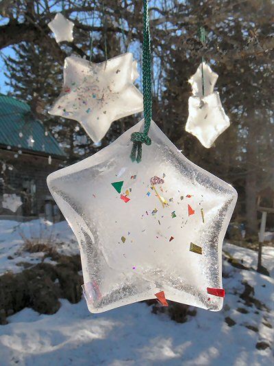 TWINKLE, TWINKLE. Stellar creations by Trescott's Marilyn Alexa are her 'personal best,' and the heavenly ice stars adorn her trees. She and the late Jim Dorchester started creating ice art 