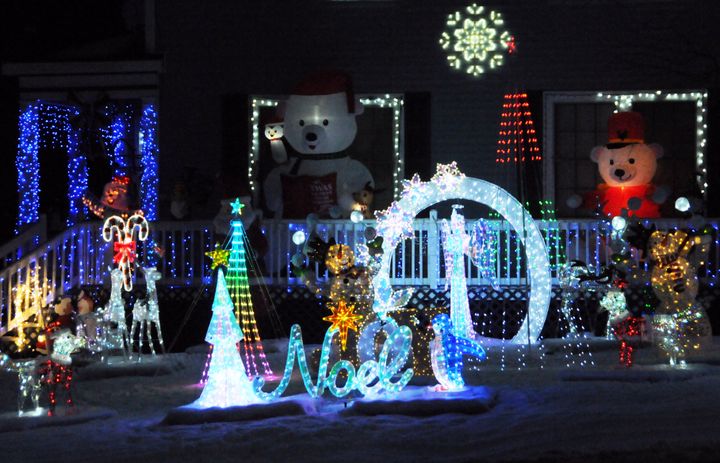JOYEUX NOEL is wished during the holiday season from this decorative display outside a home in Calais. (Edward French photo)