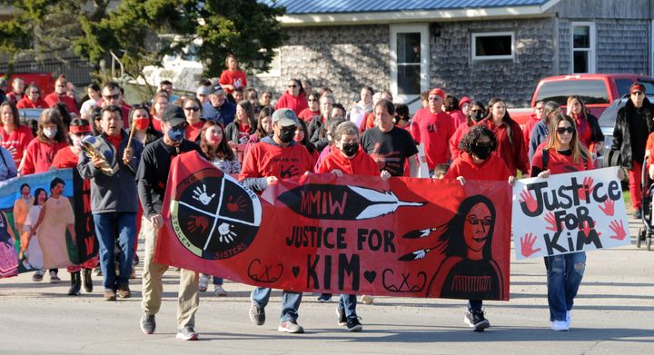OVER 100 PEOPLE showed their support for the family of Kimberly Neptune, who was murdered on April 21, during a remembrance walk at Sipayik on the evening of May 5. Many wore red to remember