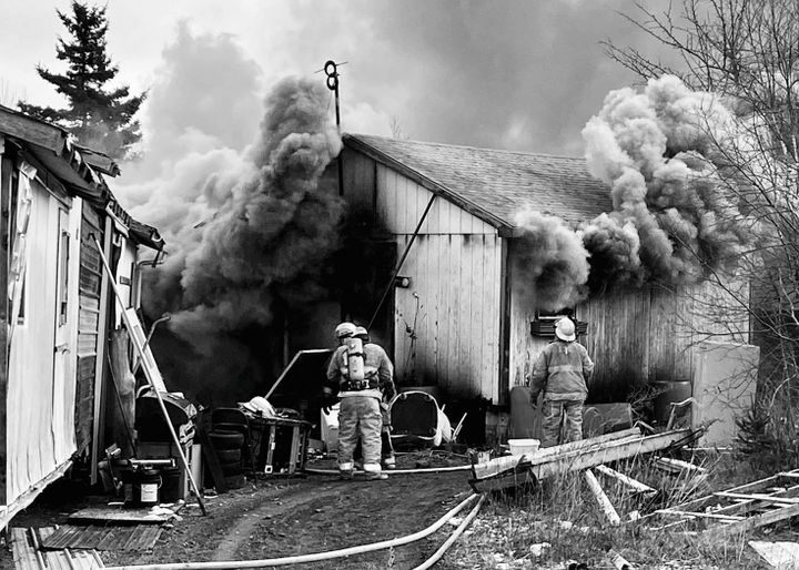 FIREFIGHTERS battled a structure fire in Quoddy Village the morning of December 21 that left a man homeless.
