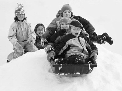 SLIDING was one of the Winter Sport and Fun Day's popular acitivities on February 12 at the Pottle Tree Farm in Perry. The event is sponsored by Stronghearts for Congenital Heart Defect Awar