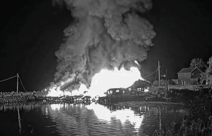 A FIRE destroyed the dilapidated Jackson Bros. fish plant, store and gas bar in Wilson's Beach, Campobello, the night of Sunday, October 3. Firefighters were fortunate there was little wind,
