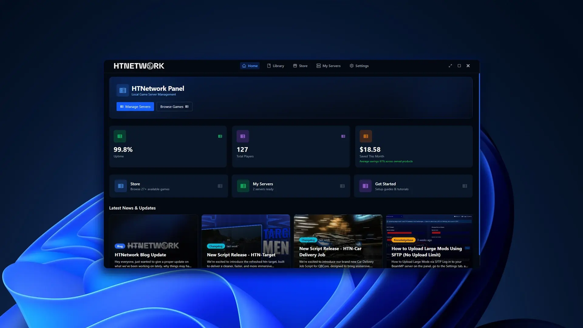 AMP Control Panel Alternative for Game Server Hosting | HTN Panel