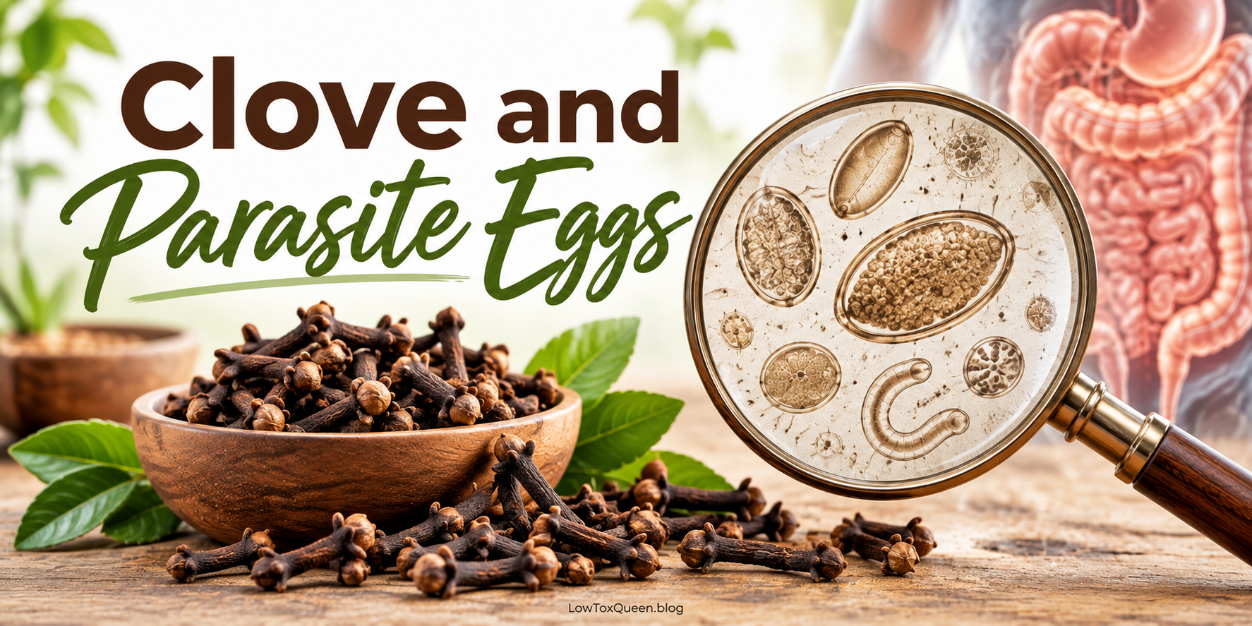 What kills off parasites in your body? Cloves and eugenol are studied for activity against certain parasite eggs and larvae.