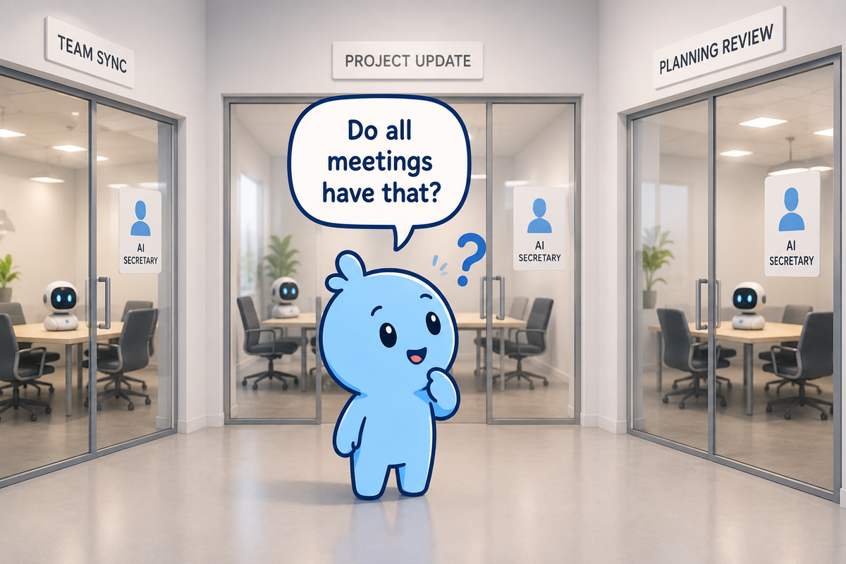 Blue blob meets the meeting AI secretary