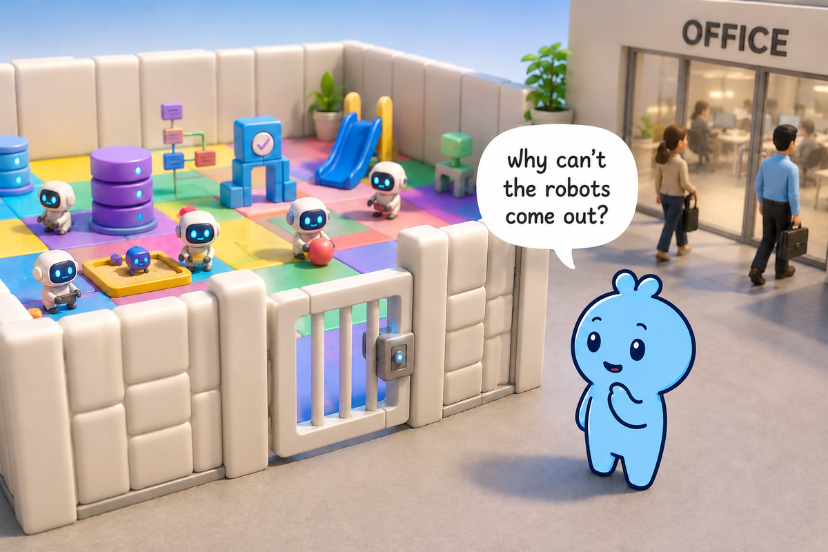 Chaos: The Blue Blob and the Little Robot Playground