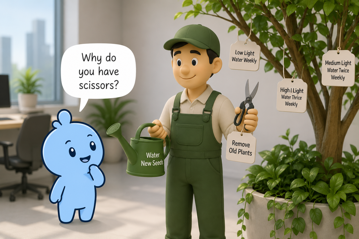 The Blue Blob and the Very Careful Gardener