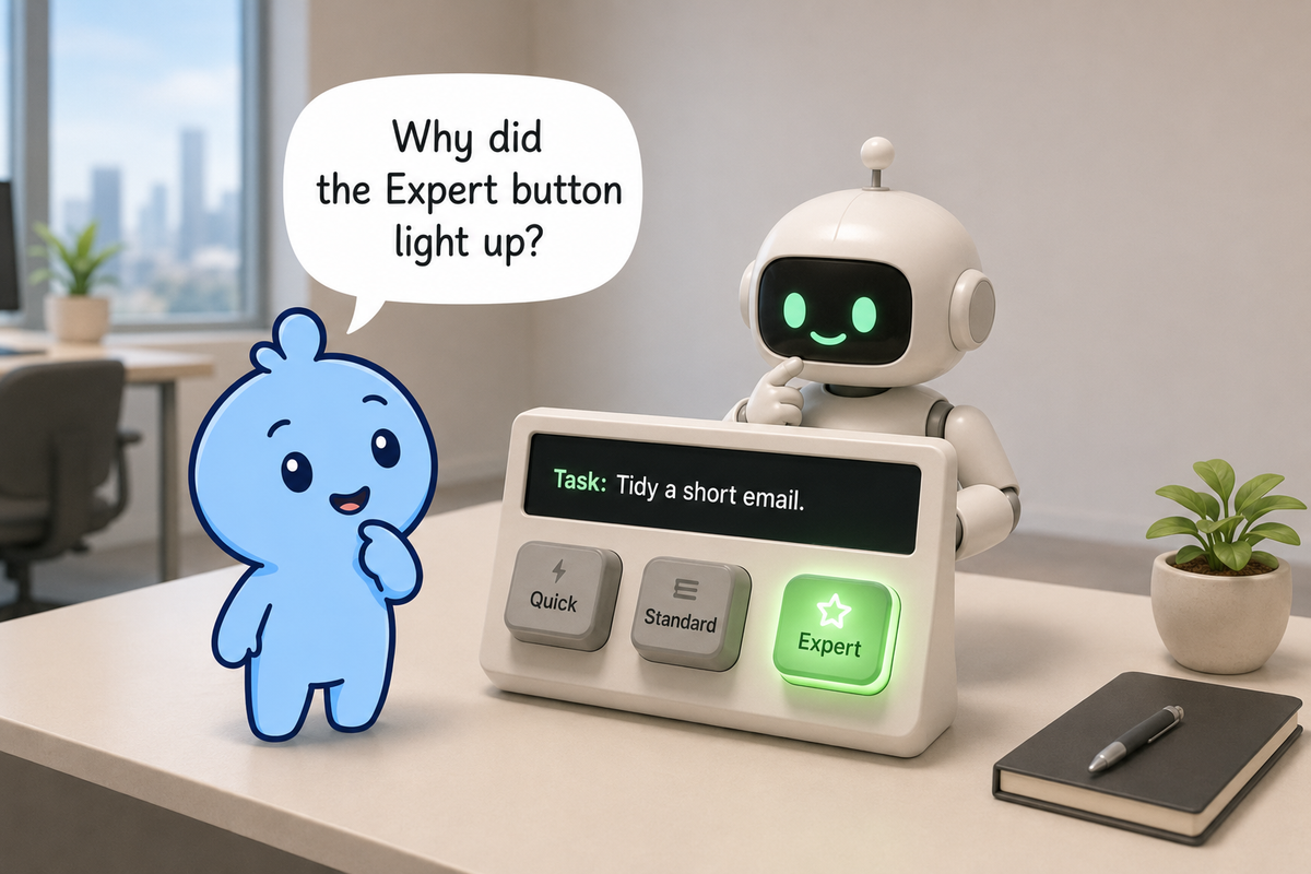 The Blue Blob and the Expert Button