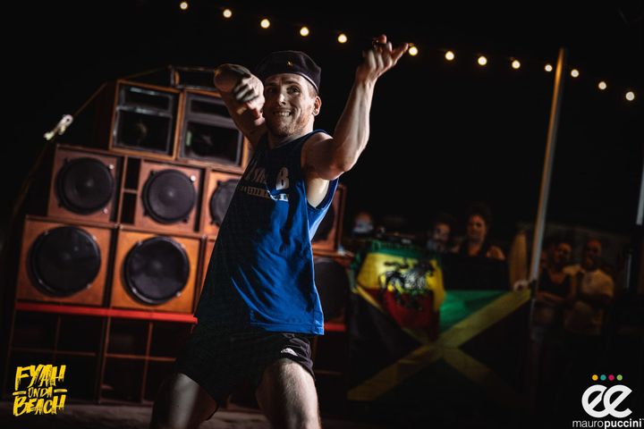 Fire on an Italian beach