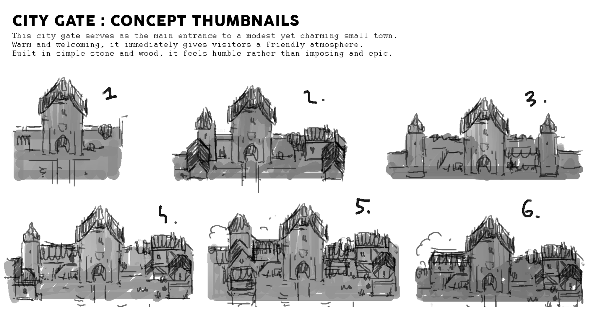 Medieval Fantasy City Gate | Concept Thumbnails