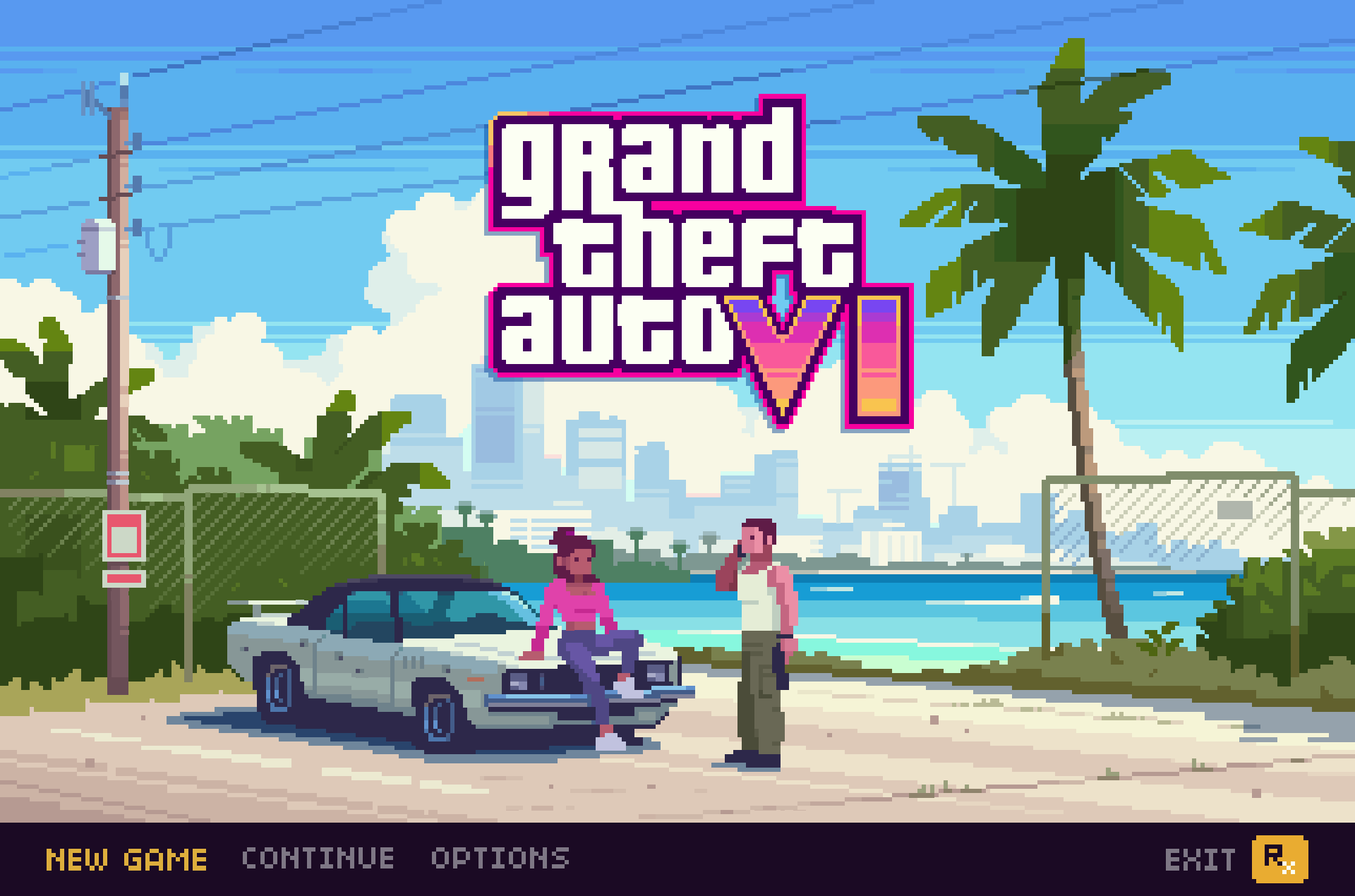 gta 6 pixel art mockup retro